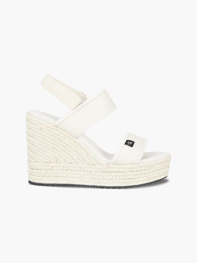 Calvin Klein Cipők HU273312 | Calvin Klein Espadrille Wedge Női Szandál Fehér
